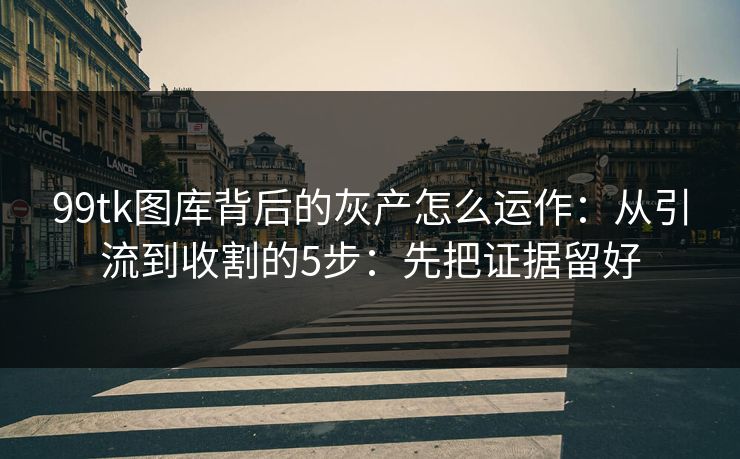 99tk图库背后的灰产怎么运作：从引流到收割的5步：先把证据留好