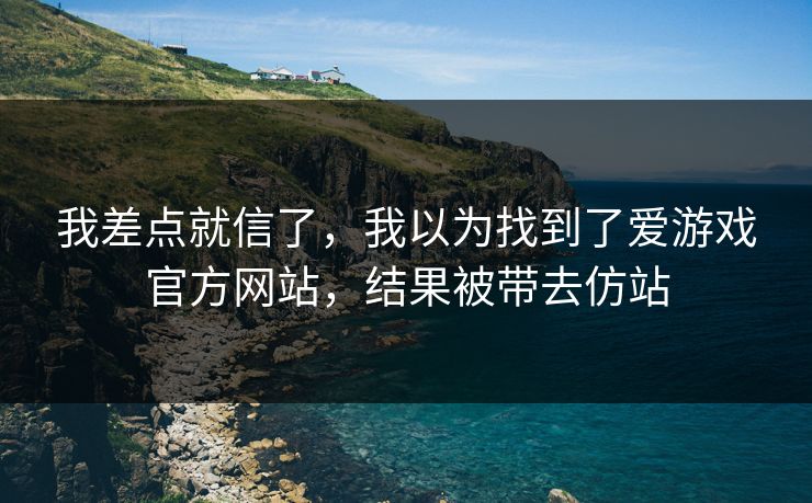 我差点就信了，我以为找到了爱游戏官方网站，结果被带去仿站