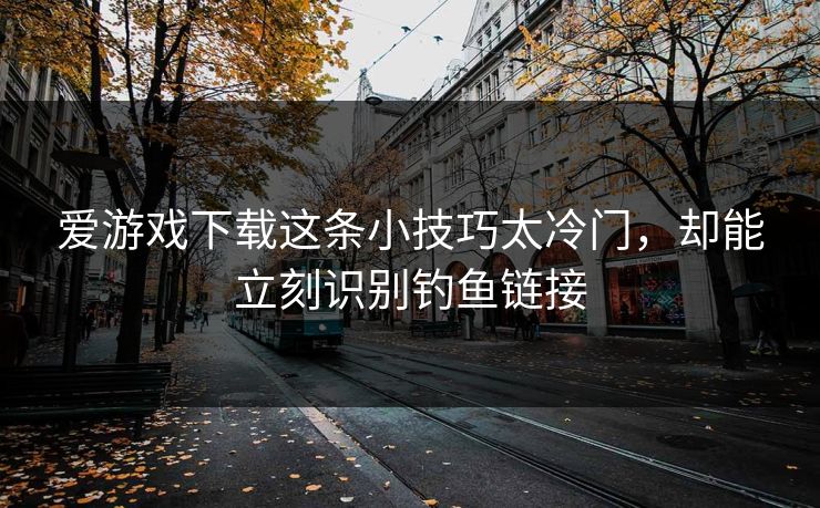 爱游戏下载这条小技巧太冷门，却能立刻识别钓鱼链接