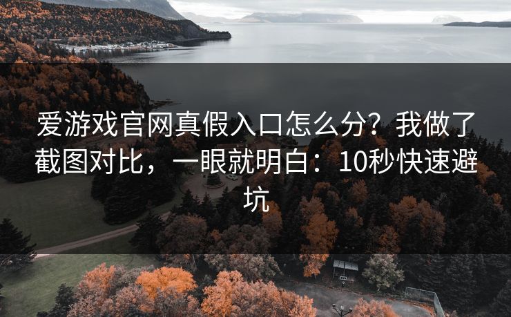 爱游戏官网真假入口怎么分？我做了截图对比，一眼就明白：10秒快速避坑